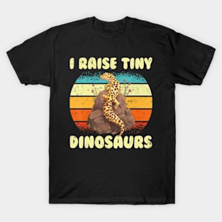 Leopard Gecko Mom Dad Reptile I Raise Tiny Dinosaurs T-Shirt